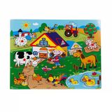 Zeycanhome Tahta Raptiyeli Bultak Çiftlik Puzzle 9 Parça Kız Erkek Çocuk Oyuncak Eğitici Oyuncaklar