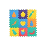 Zeycanhome Toru Yer Matı Meyve Sebze 9Adet Ebat 33X33cm - Kalınlık 0.75Cm Kız Erkek Çocuk Oyuncak Eğitici Oyunc