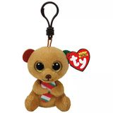 Zeycanhome Ty Bella - Brown Bear W/Candy Cane Peluş Anahtarlık Kız Erkek Çocuk Oyuncak Eğitici Oyuncaklar