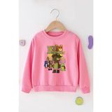Zeycem Süper Ayı Oyun Karekteri Desen Baskılı Çocuk Sweatshirt Siyah Mavi Pembe Unisex - Pembe - 3 - 4 Yaş