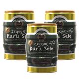 Zeykur Zeytinleri 3 Adet x 900 gr Diyet Light Tuzsuz Kuru Sele Siyah Zeytin