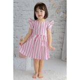 Zeyland Kız Çocuk Desenli Dokuma Elbise - 9 - 10 Yaş - Pembe