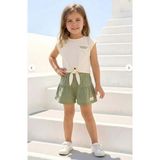 Zeyland Kız Çocuk Fırfırlı Örme Şort - Haki 26391 - 3 - 4 Yaş