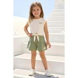 Zeyland Kız Çocuk Fırfırlı Örme Şort - Haki 26391 - 5 - 6 Yaş