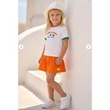 Zeyland Kız Çocuk Fırfırlı Örme Şort - Turuncu 26391 - 7 - 8 Yaş