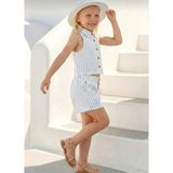 Zeyland Kız Çocuk Gömlek Yaka Bluz ve Şort Takım - MAVI-67200 - 7 - 8 Yaş