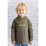 Zeyland Kız Çocuk Nakış Detaylı Kapitoneli Sweatshirt - Haki - 3 - 4 Yaş