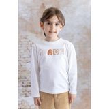 Zeyland Kız Çocuk Sim Baskılı Kolu Büzgülü T-Shirt - Taba - 5 - 6 Yaş