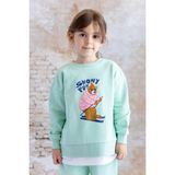 Zeyland Kız Çocuk Suprem Garnili Ayı Baskılı Sweatshirt - Yeşil - 3 - 4 Yaş
