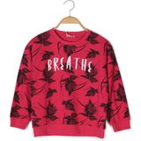 Zeyland Kız Çocuk Yaprak Baskılı Sweatshirt - 9 - 10 Yaş - Pembe