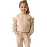 Zeyland Kolları Fırfır Detaylı Sweatshirt – Bej | Kız Çocuklara Özel Zarif ve Rahat Model - 5 Yaş