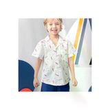 Zeyland QTEAE9AZDL-4 Erkek Çocuk Desenli Keten Gömlek-Coral