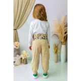 Zeyland TYC8CC6552032EF6ABC9D1500 Kız Çocuk Beli Büzgülü Jogger Pantolon-Bej