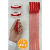 ZEYMERADE 10 Adet Organze Tül Kurdele Kırmızı 1cm 22mt, Bohça, Nişan, Çeyiz, Hediye, Paketleme, Süsleme, Nikah