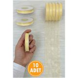 ZEYMERADE 10 Adet Organze Tül Kurdele Pastel Krem 1cm 22mt, Bohça Nişan Çeyiz Hediye Paketleme Süsleme Nikah