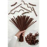 ZEYMERADE 100 Adet Kahverengi Şönil 30cm, Tüylü Peluş Kadife Tel, El İşi, Çiçek, Hediye, Süsleme Okul Etkinlik