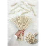 ZEYMERADE 100 Adet Krem Şönil 30cm, Tüylü Peluş Kadife Tel, El İşi, Çiçek, Hediye, Süsleme, Okul, Etkinlik