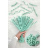 ZEYMERADE 100 Adet Mint Şönil 30cm, Tüylü Peluş Kadife Tel, El İşi, Çiçek, Hediye, Süsleme, Okul, Etkinlik