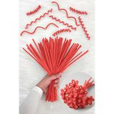 ZEYMERADE 100 Adet Nar Çiçeği Şönil 30cm, Tüylü Peluş Kadife Tel, El İşi, Çiçek, Hediye, Süsleme, Okul, Etkinlik