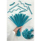 ZEYMERADE 100 Adet Turkuaz Şönil 30cm, Tüylü Peluş Kadife Tel, El İşi, Çiçek, Hediye, Süsleme, Okul, Etkinlik