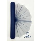ZEYMERADE 27 Metre İran Grek Tül Lacivert, Nişan Çeyiz Bohça Kapı Doğum Günü Konvoy Parti Süsleme, (En 70cm)