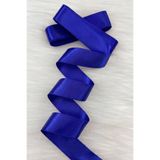 ZEYMERADE 4 Cm Saks Mavi Çift Taraflı Saten Kurdele 10 Metre, Bohça Çeyiz Özel Gün Hediye Süsleme Kurdelesi