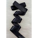 ZEYMERADE 4 Cm Siyah Çift Taraflı Saten Kurdele 10 Metre, Bohça Çeyiz Özel Gün Hediye Süsleme Kurdelesi