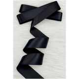ZEYMERADE 4 Cm Siyah Tek Taraflı Saten Kurdele 9 Metre, Bohça Çeyiz Nişan Takı Özel Gün Hediye Süsleme Düğün Söz Gelin Damat Bride Parti Nikah Sünnet Kına Gecesi İsteme Nedime