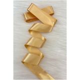 ZEYMERADE 4 Cm Soft Gold Çift Taraflı Saten Kurdele 10 Metre, Bohça Çeyiz Özel Gün Hediye Nikah Süsleme