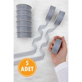 ZEYMERADE 5 Adet Organze Tül Kurdele Gri 2 cm 22 mt, Bohça, Nişan, Çeyiz, Hediye, Paketleme, Süsleme, Nikah