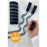 ZEYMERADE 5 Adet Organze Tül Kurdele Siyah 2 cm 22 mt, Bohça, Nişan, Çeyiz, Hediye, Paketleme, Süsleme, Nikah