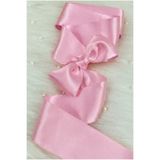 ZEYMERADE 6 Cm Bebe Pembe Çift Taraflı Saten Kurdele 10 Metre, Bohça Çeyiz Nişan Takı Özel Gün Hediye Süsleme
