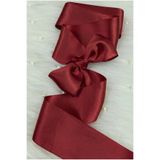 ZEYMERADE 6 Cm Bordo Çift Taraflı Saten Kurdele 10 Metre, Bohça Çeyiz Nişan Takı Özel Gün Hediye Süsleme