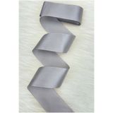 ZEYMERADE 6 Cm Koyu Gri Tek Taraflı Saten Kurdele 10 Metre, Bohça Çeyiz Nişan Takı Özel Gün Hediye Süsleme
