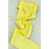 ZEYMERADE 6 Cm Sarı Çift Taraflı Saten Kurdele 10 Metre, Bohça Çeyiz Nişan Takı Özel Gün Hediye Süsleme