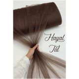 ZEYMERADE Acı Kahve Hayal Tül, Nişan Çeyiz Bohça Kapı Doğum Günü Parti Süsleme, Gelin Abiye Türban 100x300cm