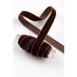 ZEYMERADE Acı Kahve Kadife Kurdele 1cm 5mt, Gelin, Damat, Bohça, Nişan, Çeyiz, Nikah, Hediye, Şeker, Süsleme