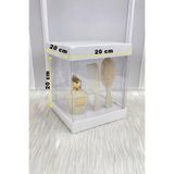 ZEYMERADE Asetat Gelin Çeyiz Bohça Kutusu, Beyaz Küçük Boy 20x20Cm, Şeffaf Katlanabilir Demonte, Damat Nişan Hediye