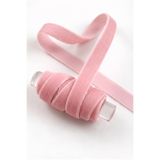 ZEYMERADE Bebe Pembe Kadife Kurdele 1cm 5mt, Gelin, Damat, Bohça, Nişan, Çeyiz, Nikah, Hediye, Şeker, Süsleme