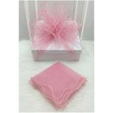 ZEYMERADE Bebe Pembe Süsleme Tülü, Bebe Pembe Kenar Bohça Çeyiz Gelin Damat Nişan Nikah Hediye Süsü 150x150cm