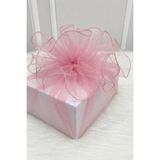 ZEYMERADE Bebe Pembe Süsleme Tülü Overlok Kenarlı, Bohça Çeyiz Gelin Nişan Nikah Valiz Hediye Süsü 100x100cm