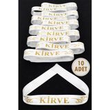 ZEYMERADE Beyaz Gold Kirve Kol Kurdele, 10 Adet Kolluk Bileklik Bant, Sünnet Kına Gecesi Düğün Bride Merasim