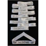 ZEYMERADE Beyaz Gümüş Nedime Kol Kurdele, 1 Adet Bileklik Bant, Kına Gecesi Sağdıç Düğün Bride Bekarlığa Veda