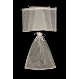 ZEYMERADE Beyaz Organze Şeffaf Tül Havlu Terlik Seccade Bohça Çeyiz Hediye Kesesi 5 Adet Ölçü 30x40cm