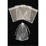 ZEYMERADE Beyaz Organze Şeffaf Tül Kese, 50 Adet Ölçü 20x30cm, Düğün Bohça Çeyiz Yazma Havlu Yasin Mevlüt