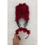 ZEYMERADE Bordo Gelin Nedime Tacı (Plastik), Kına Gecesi, Bekarlığa Veda Partisi, Bride To Be, Düğün, Sünnet