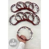 ZEYMERADE Bordo Gelin Nedime Tefi, 5 Adet Plastik Zilli Tef, Kına Gecesi Düğün Sünnet Bride Parti Bekarlığa Veda