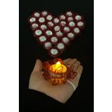 ZEYMERADE Bordo Ledli Kına El Mumu, Düğün, Nedime, Bride, Sünnet, Led Işıklı, Tealight Mum Pilli 12 Adet
