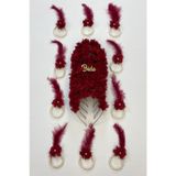 Zeymerade Bordo Nedime Bilekliği 5 Adet, Nedime Tacı(METAL) 5 Adet, Bekarlığa Veda Bride Partisi, 11 Parça Set
