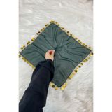 ZEYMERADE Büyük Boy Şifon Halay Mendili, 50x50cm Yeşil Gold 5 Adet, Gelin Damat Düğün Kına Sünnet Nişan Bride